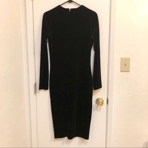Black Velvet Midi Dress